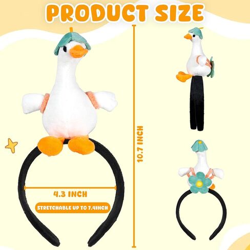 Simple polymer Goose Headband Duck Animal Hairband Funny Party Hair Bands Photo Props Accessories in Kuwait
