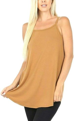 Zenana Women's Regular and Plus Size Front and Back Reversible Spaghetti Strap Cami in Saudi Arabia