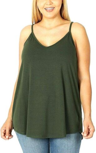 Zenana Women's Regular and Plus Size Front and Back Reversible Spaghetti Strap Cami in Saudi Arabia