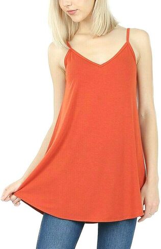 Zenana Women's Regular and Plus Size Front and Back Reversible Spaghetti Strap Cami in Saudi Arabia
