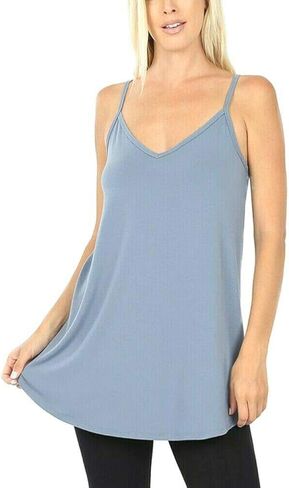 Zenana Women's Regular and Plus Size Front and Back Reversible Spaghetti Strap Cami in Saudi Arabia