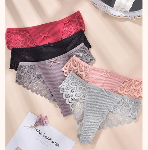 Women Underwear Cotton Seamless Sexy Lace Panties No Show Bikini Briefs Plus Size in Saudi Arabia