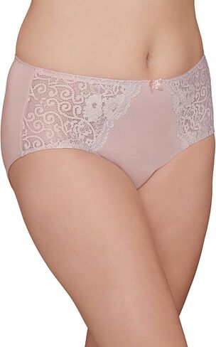 Bramour by Glamorise womens Full Coverage High Cut Lace Embellishment Panty - Chelsea Panty #8003 in Saudi Arabia