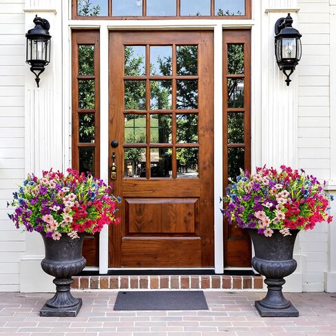 20 Bundles Artificial Flowers for Outdoors Decoration Fake Silk Flowers UV Resistant Faux Plants Artificial Daisy Eucalyptus for Spring Summer Garden Yard Porch Window Home Decor, Mixed in Saudi Arabia