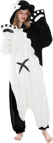 LTAKK قطعة واحدة منامة النساء القرش Monokuma تأثيري حلي مقنعين الكبار عيد الميلاد Homewear الحيوان هوديي بطانية in Saudi Arabia