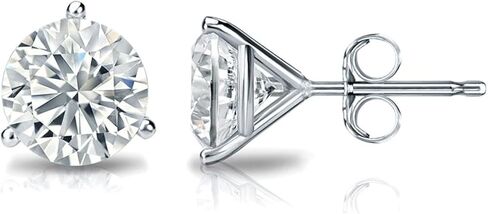 IGI Certified .50ct to 12.00 Carat Round Brilliant Lab-Grown Diamond 3-Prong Stud Earrings in 14k Yellow, White or Rose Gold With Push Back Closure in Saudi Arabia