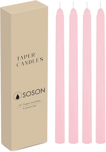 Simply Soson Orange Taper Candles 10 inch Dripless, Set of 4, Dripless Taper Candle Sticks, Tall Candlesticks Long Burning Perfect for Dinner, Wedding, Party or Christmas Tapered Candles Decor in Kuwait