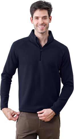 Men's Long Sleeve Running Shirts 1/4 Zip Pullover Mens Moisture Wicking Quick Dry Athletic Workout Shirts Gym Golf in Saudi Arabia