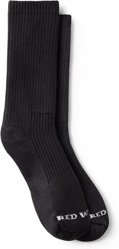 Red Wing Shoes Everyday Work Medium Weight Crew Socks, Made in USA, Stretchable Cotton/Nylon/Polyester Blend in Saudi Arabia