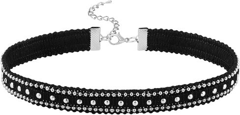 Black Choker Necklaces for Women Classic Black Velvet Choker Lace Choker Adjustable Leather Collar Gothic Punk Necklaces Halloween Cosplay Jewelry Accessories in Saudi Arabia