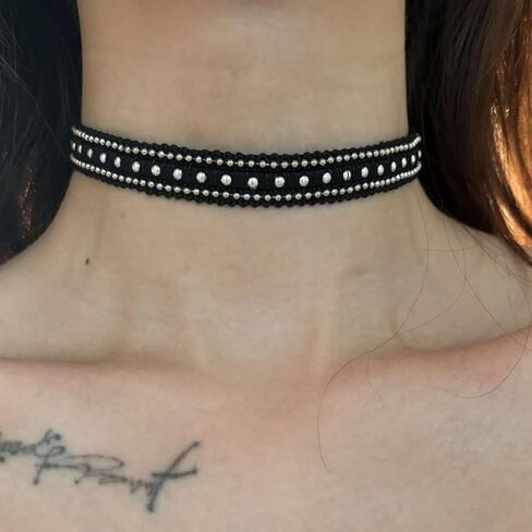 Black Choker Necklaces for Women Classic Black Velvet Choker Lace Choker Adjustable Leather Collar Gothic Punk Necklaces Halloween Cosplay Jewelry Accessories in Saudi Arabia