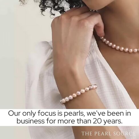 The Pearl Source 14K Gold 7-8mm AAA Quality Round Multicolor Freshwater Cultured Pearl Bracelet for Women in Saudi Arabia