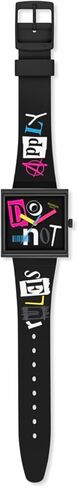 Swatch Square Bioceramic Unisex Watch Casual Bioceramic Black Quartz Waterproof Pierced Edge in Saudi Arabia