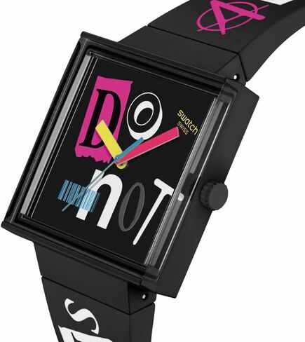 Swatch Square Bioceramic Unisex Watch Casual Bioceramic Black Quartz Waterproof Pierced Edge in Saudi Arabia
