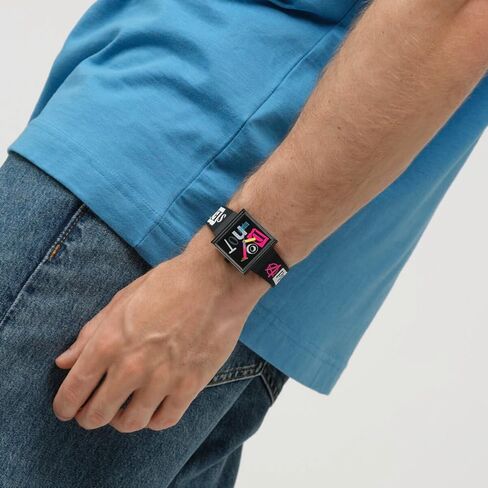 Swatch Square Bioceramic Unisex Watch Casual Bioceramic Black Quartz Waterproof Pierced Edge in Saudi Arabia