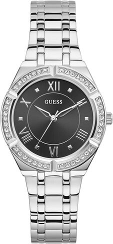 GUESS Women's 36mm Watch - Silver Tone Black Dial Silver Tone Case in Saudi Arabia