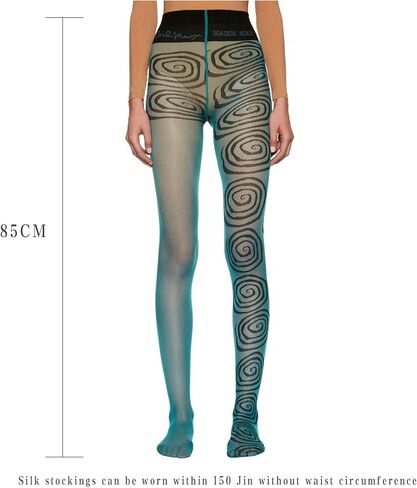Y2k Printed Tights for Women Vintage Graphic Patterned Stockings Sheer Pantyhose Streetwear in Saudi Arabia
