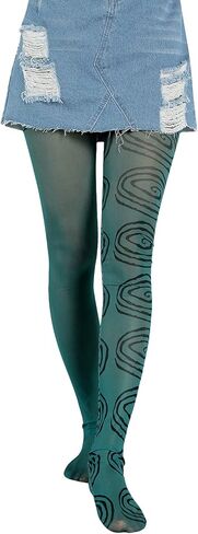 Y2k Printed Tights for Women Vintage Graphic Patterned Stockings Sheer Pantyhose Streetwear in Saudi Arabia
