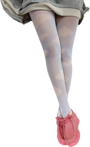 Y2k Printed Tights for Women Vintage Graphic Patterned Stockings Sheer Pantyhose Streetwear in Saudi Arabia