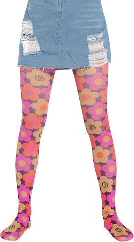 Y2k Printed Tights for Women Vintage Graphic Patterned Stockings Sheer Pantyhose Streetwear in Saudi Arabia