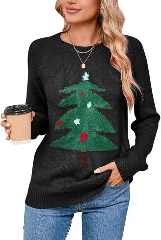 Women's Pullover Sweaters Long Sleeve Front Ribbed Knitted Cute Heart Sweater in Saudi Arabia