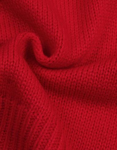 Women's Pullover Sweaters Long Sleeve Front Ribbed Knitted Cute Heart Sweater in Saudi Arabia