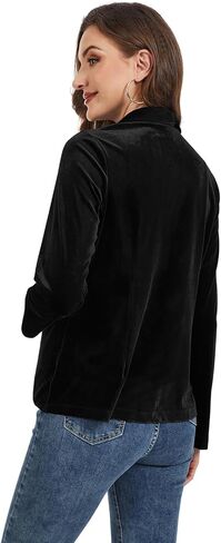 Women's Halloween Velvet Suit Blazer Jacket Casual 2025 Long Sleeve 1 Button Velvet Blazer Coat in Saudi Arabia