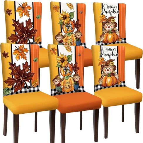 Christmas Chair Covers Set of 6,Watercolor Snowman Deer Red Car Dining Chair Protectors,Elastic Removable Washable Dining Chair Covers for Kitchen Dining Room Holiday Decor in Saudi Arabia