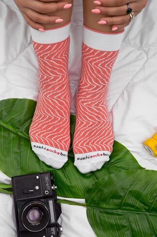 Rainbow Socks - Men's Women's - Sushi Socks Box Salmon Tamago - 2 Pairs in Saudi Arabia