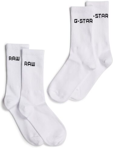 جوارب رياضية للرجال من مزيج القطن بشعار العلامة التجارية G-STAR، عبوة من قطعتين in Saudi Arabia