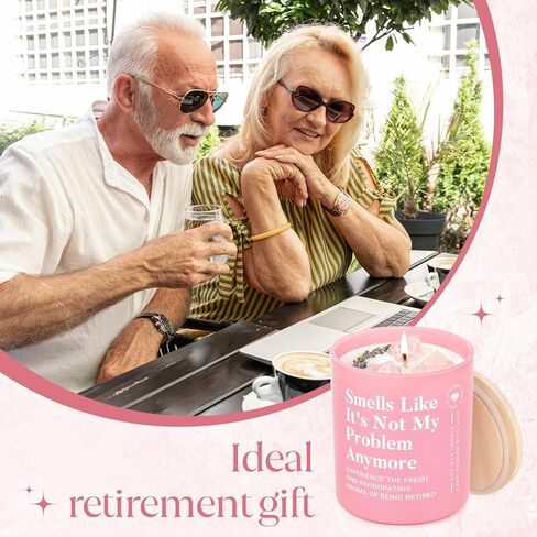 Retirement Gift for Woman, Men- 10oz Lavender Scented Soy Wax Candle- Funny 2026 Retired Gifts for Women, Men, Coworker, Friend, Teacher, Funny Retirement Candle Decoration with Crystal in Saudi Arabia