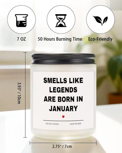 Birthday Gifts for Men, January Candle for Lengends are Born in January 30th 40th 50th 60th Birthday Gifts for Men Dad Uncle Husband from Wife Daughter Niece Nephew, 7OZ Scented Candle for Him in Saudi Arabia