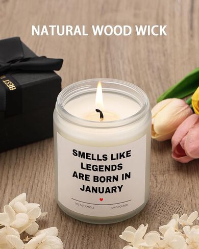 Birthday Gifts for Men, January Candle for Lengends are Born in January 30th 40th 50th 60th Birthday Gifts for Men Dad Uncle Husband from Wife Daughter Niece Nephew, 7OZ Scented Candle for Him in Saudi Arabia