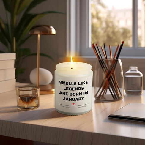 Birthday Gifts for Men, January Candle for Lengends are Born in January 30th 40th 50th 60th Birthday Gifts for Men Dad Uncle Husband from Wife Daughter Niece Nephew, 7OZ Scented Candle for Him in Saudi Arabia