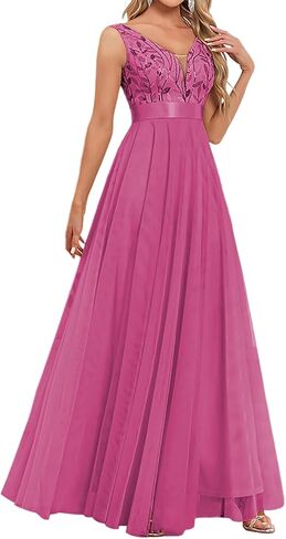 Women's Formal Dresses Long Evening Gowns Tulle V Neck Sleeveless Sparkly Sequin Cocktail Party Wedding Guest Dress in Saudi Arabia