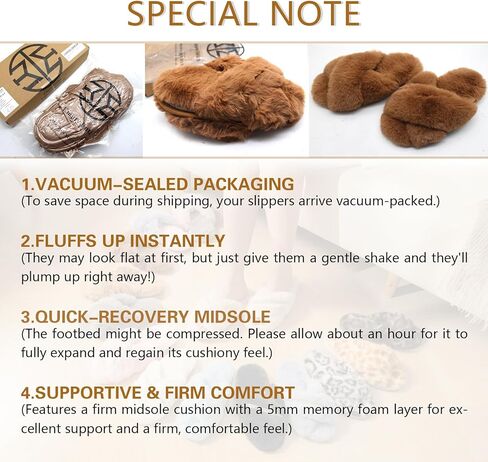 Women's Fuzzy Slippers Cross Band House Shoes Memory Foam Open Toe Slippers in Saudi Arabia