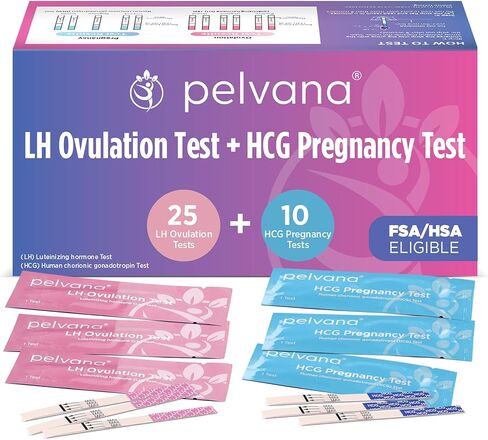 Pelvana Pregnancy Test Strip Value Pack 40 HCG Pregnancy Test Strips for Early Detection up to 6 Days Sooner - Easy to Understand for at Home Use - Ideal for Women Trying to Get Pregnant Naturally in Kuwait
