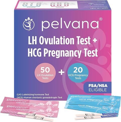 Pelvana Pregnancy Test Strip Value Pack 40 HCG Pregnancy Test Strips for Early Detection up to 6 Days Sooner - Easy to Understand for at Home Use - Ideal for Women Trying to Get Pregnant Naturally in Kuwait