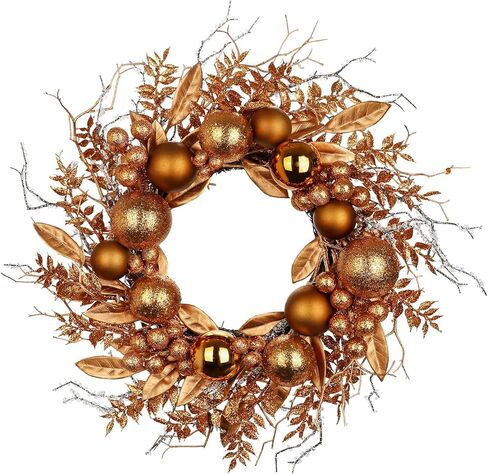 16 in. Unlit Christmas Wreath Blue Door Wreath Handcrafted with Artificial Eucalyptus Berries Ornaments for Farmhouse Holiday Thanksgiving Christmas Decoration in Kuwait