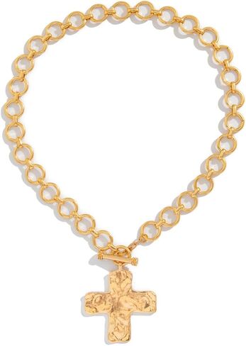 Chunky Gold Cross Necklace Women Large Pendant Choker Trendy Christian Jewelry in Saudi Arabia