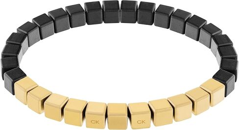 Calvin Klein Men's Steel and Wood Cube Bead Bracelet: Casual Layering with CK Logo in Saudi Arabia
