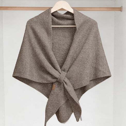 Pashmina Shawl Wraps for Women, Soft Wool Cashmere Shoulder Top Elegance Knitted Cardigan Cape Triangle Shawl Scarf (Khaki) in Saudi Arabia