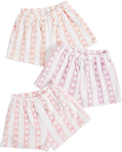 Women's 3 Pack Plaid Pajama Shorts Summer Casual Mini Lounge Shorts in Saudi Arabia
