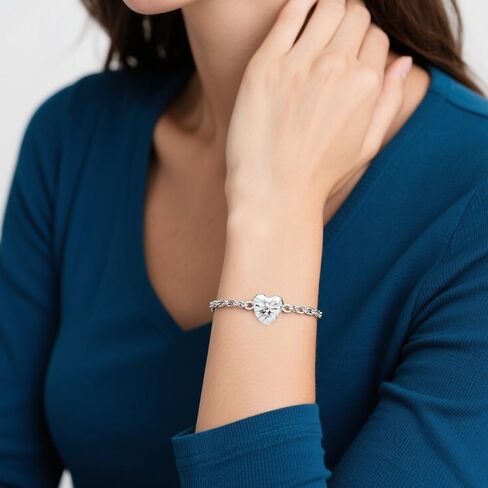Heart-Shaped Pendant – Exquisite Family, Mother, Wife, and Love-Themed Charm Bracelet Pendant, Faith Jewelry, Suitable Gift for Women in Saudi Arabia