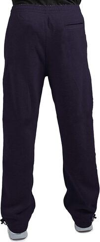 VIBES Men's Cargo Zipper Pocket Sweatpants Adjustable Bungee Cord Open Bottom in Kuwait