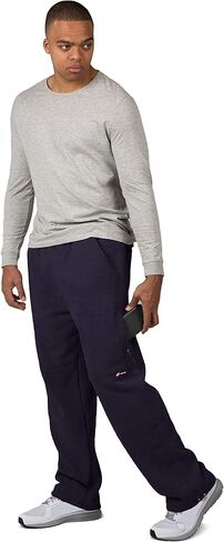 VIBES Men's Cargo Zipper Pocket Sweatpants Adjustable Bungee Cord Open Bottom in Kuwait