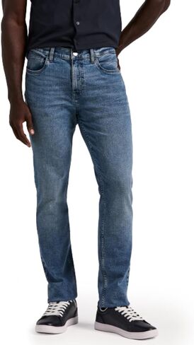 Perry Ellis Mens Portfolio Slim Fit Indigo Rinse 5-Pocket Denim Pants in Saudi Arabia