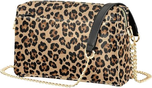 Leopard Crossbody Bags Purses for Women Brown Leather Handbag Shoulder Bag Wallets for Travel in Saudi Arabia