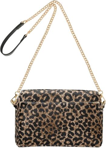 Leopard Crossbody Bags Purses for Women Brown Leather Handbag Shoulder Bag Wallets for Travel in Saudi Arabia