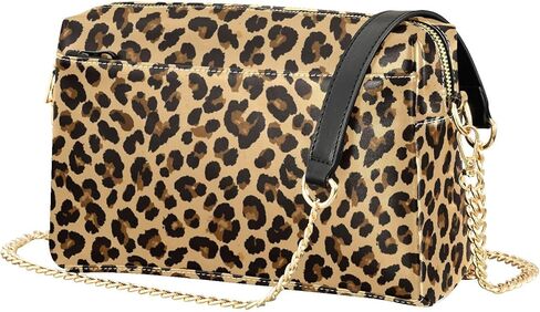 Leopard Crossbody Bags Purses for Women Brown Leather Handbag Shoulder Bag Wallets for Travel in Saudi Arabia